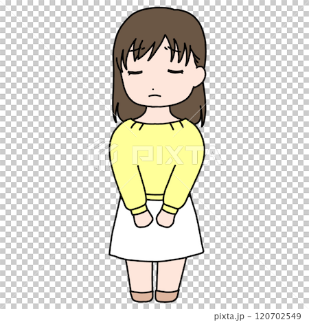 表現キャラ-悲しみ-女性 120702549