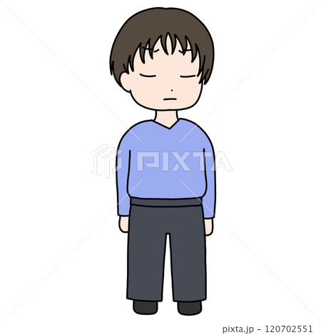 表現キャラ-悲しみ-男性 120702551