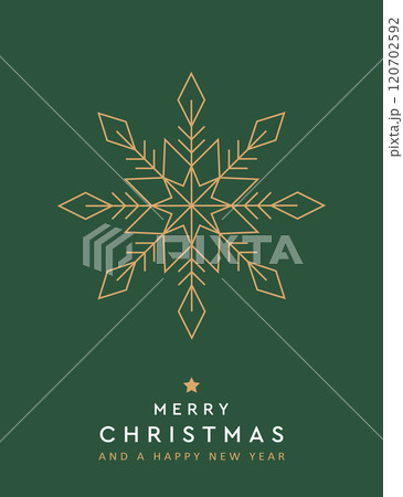 minimalistic christmas greeting card with snowflake vector illustration 120702592
