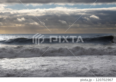 Seascape of Atlantic ocean, Vikurfjara, Vik, Iceland Seascape of Atlantic ocean, Vikurfjara, Vik, Iceland 120702967