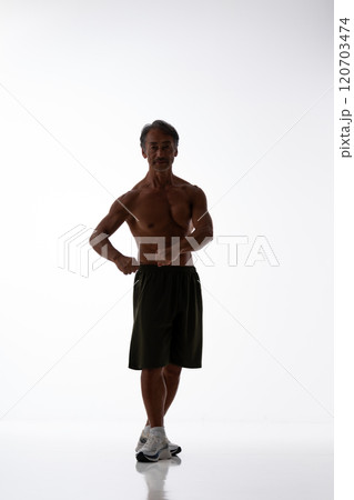 筋肉　シルエット　全身 120703474