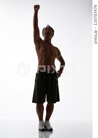 筋肉　シルエット　全身 120703476