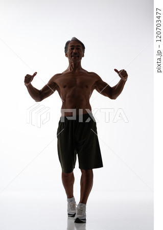 筋肉　シルエット　全身 120703477