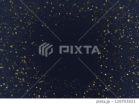 黒背景にゴールドの星がキラキラ輝く背景 120703831