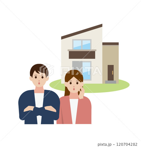 マイホームの購入を検討している夫婦 マイホームの購入を検討している夫婦 120704282