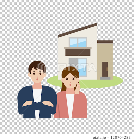 マイホームの購入を検討している夫婦 マイホームの購入を検討している夫婦 120704282
