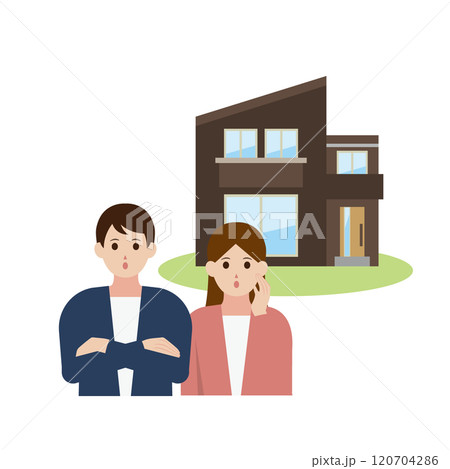 マイホームの購入を検討している夫婦 120704286
