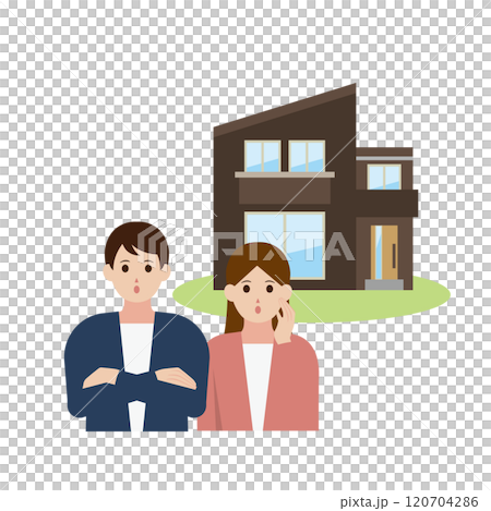マイホームの購入を検討している夫婦 120704286