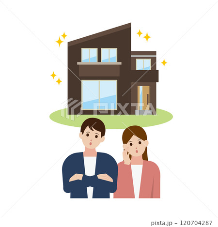 マイホームの購入を検討している夫婦 120704287
