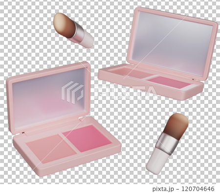blusher and brush icon 3D graphic blusher and brush icon 3D graphic 120704646