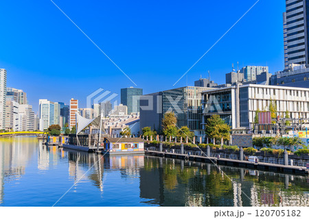 東京　品川区　新東海橋から見た 天王洲運河 120705182