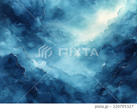 深海を描いた青の抽象アート 120705327