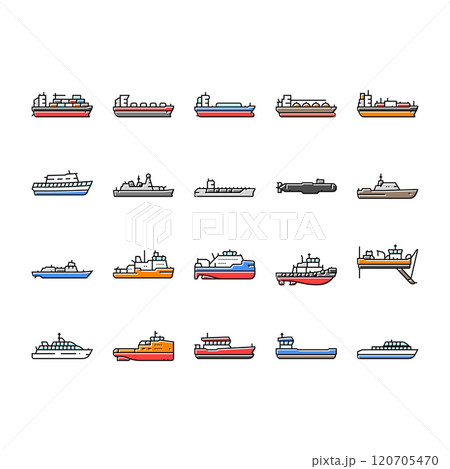 ship cargo maritime navigation icons set vector ship cargo maritime navigation icons set vector 120705470