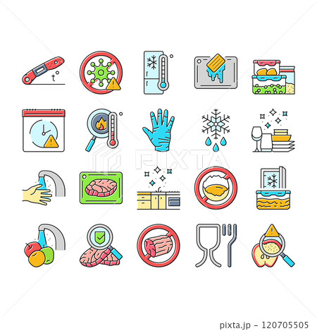 food safety hygiene inspection icons set vector 120705505