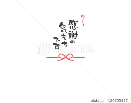 手書き文字の感謝ののし紙テンプレートのベクターイラスト素材 120705537