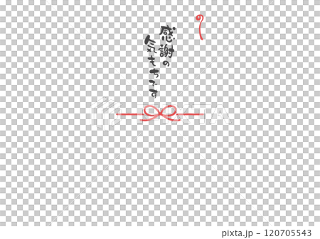 手書き文字の感謝ののし紙テンプレートのベクターイラスト素材03 120705543