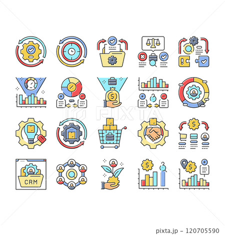 business process efficiency icons set vector 120705590