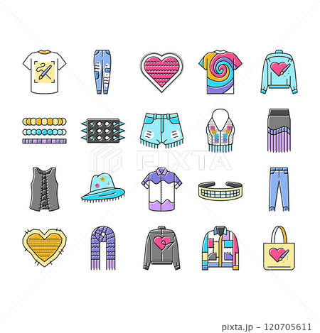 diy fashion fabric handmade icons set vector 120705611