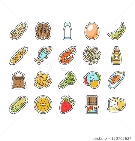allergen product food free icons set vector 120705624