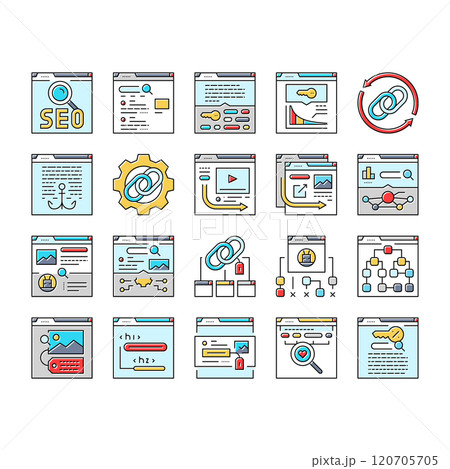 seo optimize community icons set vector 120705705