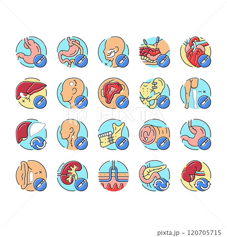 surgery operate room invasive icons set vector surgery operate room invasive icons set vector 120705715