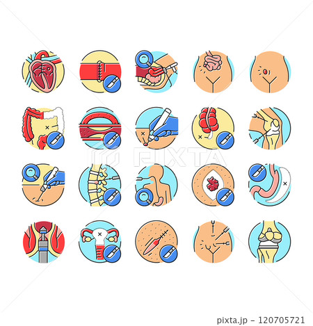 surgery doctor surgeon hospital icons set vector surgery doctor surgeon hospital icons set vector 120705721