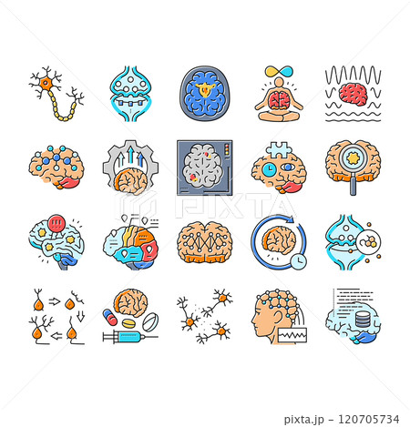 neuroscience brain neurology icons set vector neuroscience brain neurology icons set vector 120705734