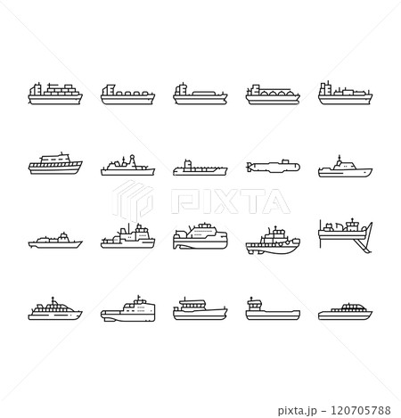 ship cargo maritime navigation icons set vector ship cargo maritime navigation icons set vector 120705788