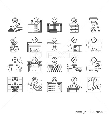 home maintenance cleaning icons set vector home maintenance cleaning icons set vector 120705802