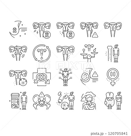 woman health medical care icons set vector 120705841