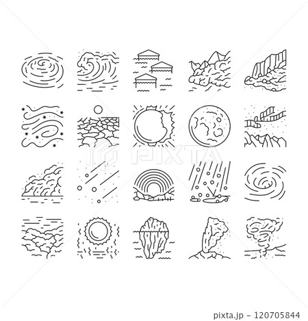 natural phenomena weather sun icons set vector 120705844