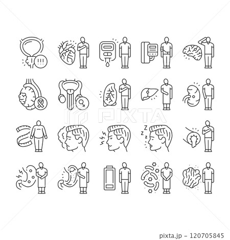 man disease health medical icons set vector man disease health medical icons set vector 120705845