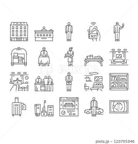 hospitality hotel service icons set vector 120705846