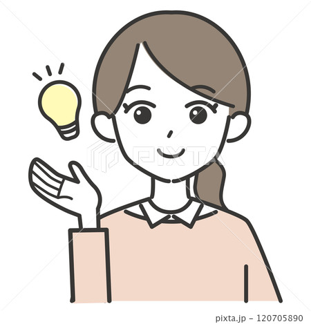提案するポニーテールの女性のイラスト 提案するポニーテールの女性のイラスト 120705890