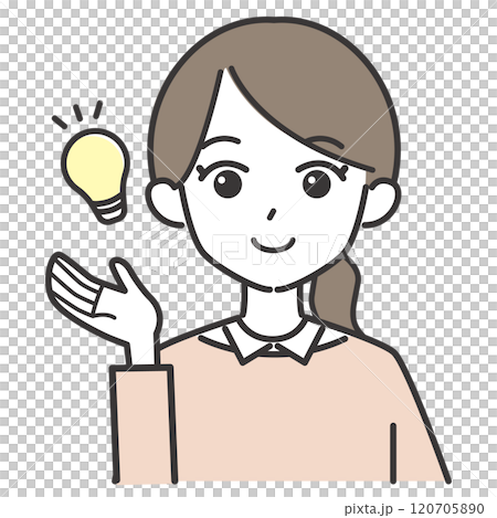 提案するポニーテールの女性のイラスト 提案するポニーテールの女性のイラスト 120705890