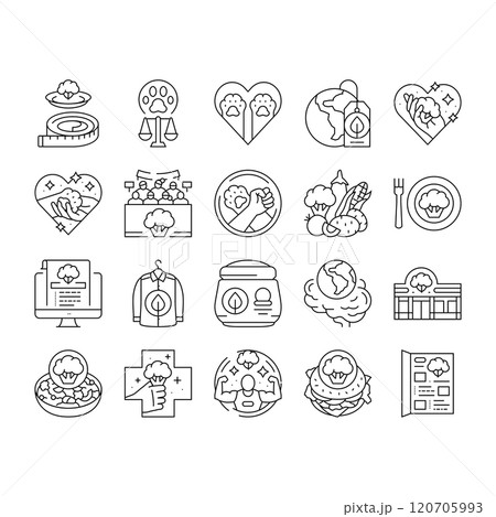 vegan vegetarian food leaf icons set vector vegan vegetarian food leaf icons set vector 120705993