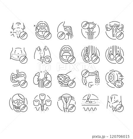 surgery health medical skin icons set vector 120706015