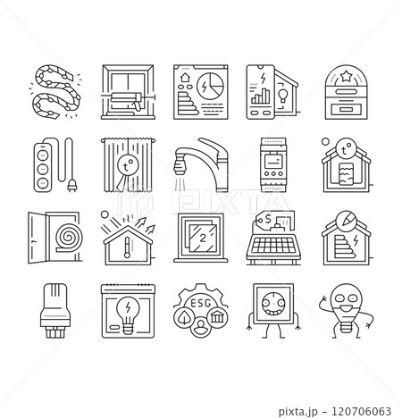 energy conservation green save icons set vector 120706063