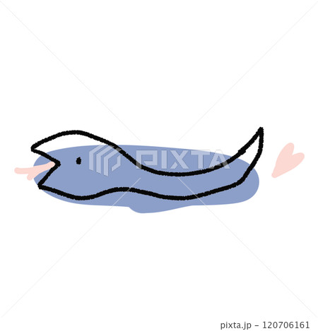 かわいいシンプルなヘビの手描きイラスト 120706161