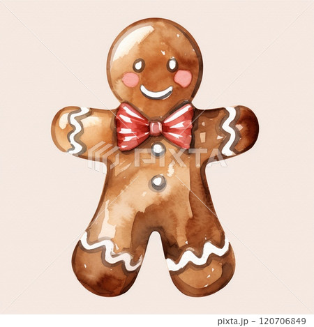 Gingerbread isolated on a white background. Christmas cookies. Watercolor style 120706849