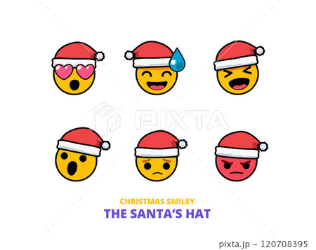 A set of smiley with christmas theme. Isolated Vector Illustration A set of smiley with christmas theme. Isolated Vector Illustration 120708395