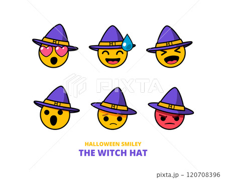 A set of smiley with halloween theme. Isolated Vector illustration 120708396
