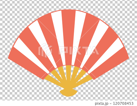 Simple red and white fan illustration 120708453