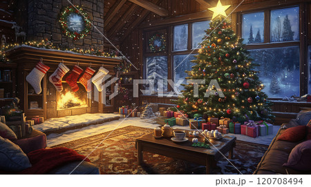 冬の温かいクリスマスを感じる部屋 冬の温かいクリスマスを感じる部屋 120708494