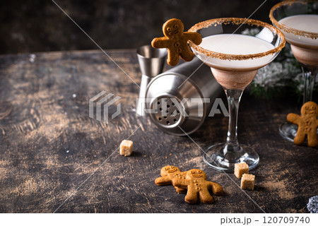 Christmas winter creamy cocktail eggnog Christmas winter creamy cocktail eggnog 120709740