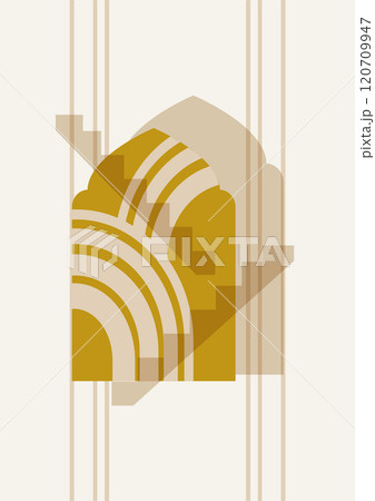 Beige colors balancing shapes poster. Minimalist aesthetic geometric illustration. Modern wallpaper Beige colors balancing shapes poster. Minimalist aesthetic geometric illustration. Modern wallpaper 120709947