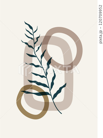 Abstract background poster with leaves. Collection of plants, leaf branch hand drawn style Abstract background poster with leaves. Collection of plants, leaf branch hand drawn style 120709952
