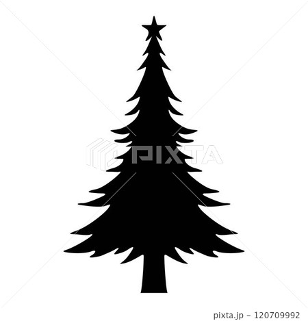 Christmas Tree Silhouette. Black silhouette 120709992