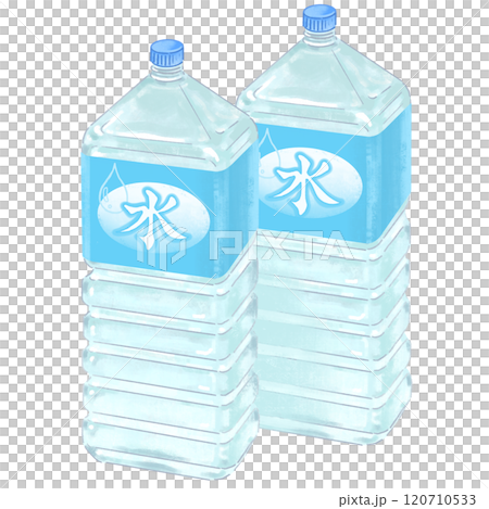 ペットボトルに入った水のイラスト　2本 120710533