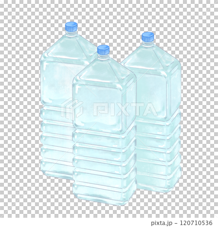 ペットボトルに入った水のイラスト　3本 120710536